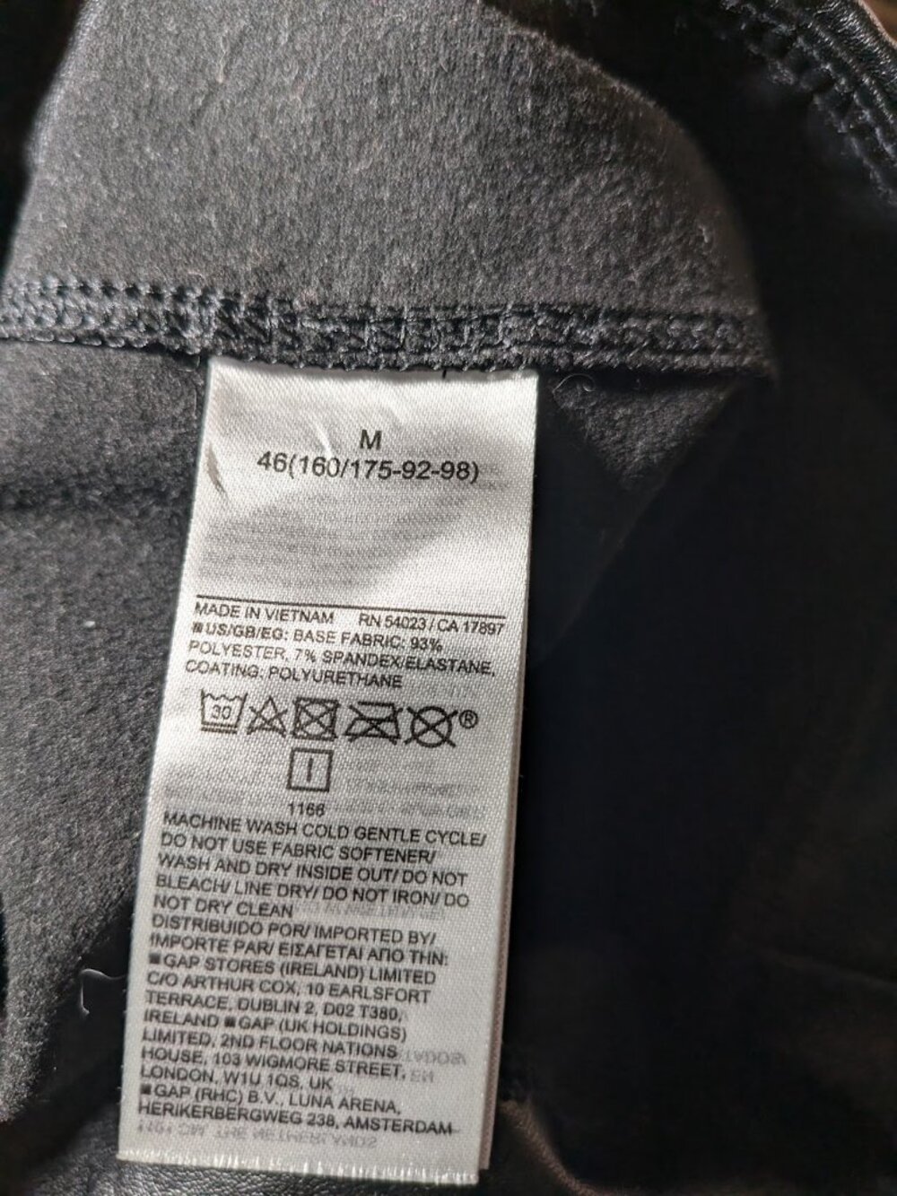 GAP Women's Medium Faux Leather Black Pull on Fleece Lined Leggings Gently Used - Picture 8 of 9
